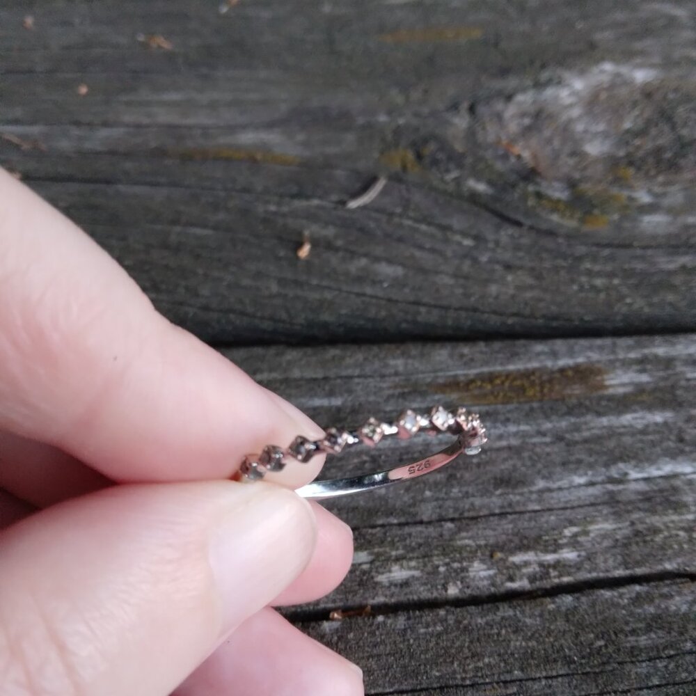 Colleen Lopez 11 Points Genuine Champagne Diamond Sterling Stacking Band Size 10